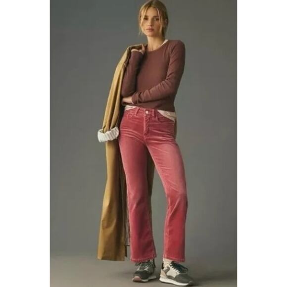 Pilcro NWT Women's The YAYA Mid-Rise Corduroy Crop Flare Jeans Size 25 $148 - Picture 1 of 13